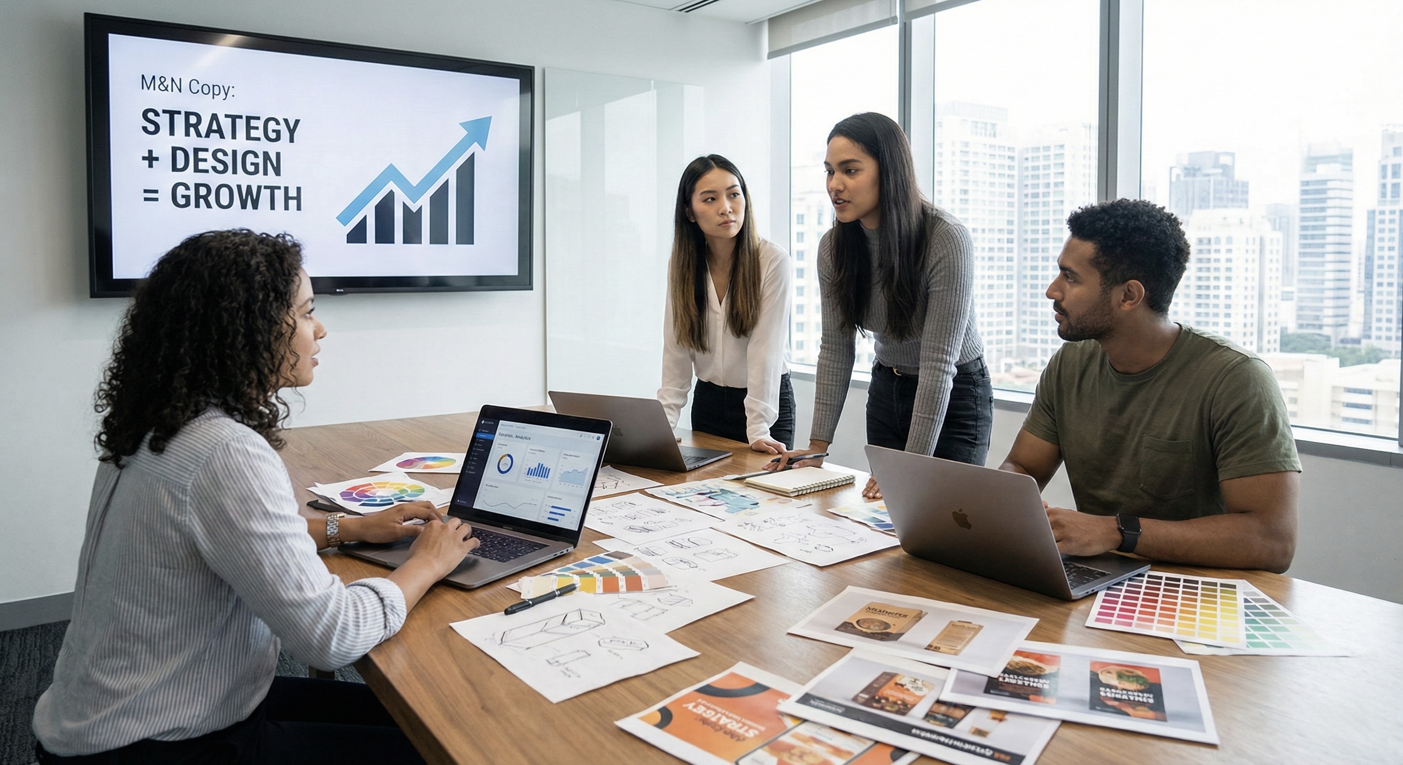 Strategy and design boardroom meeting